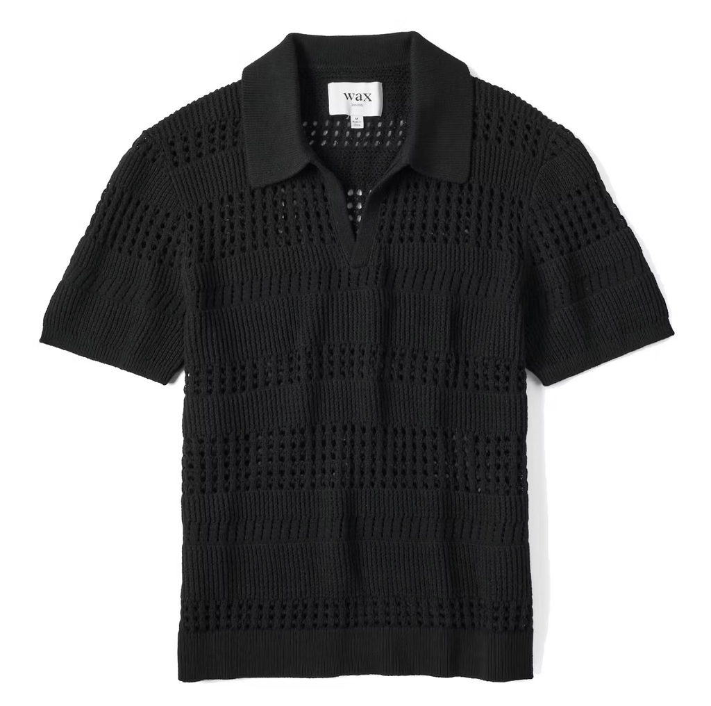 Wax London Seina Polo - Stripe Open Knit