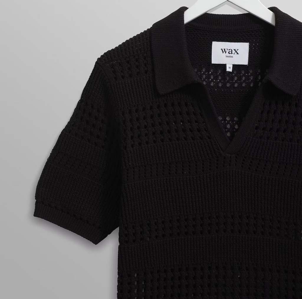 Wax London Seina Polo - Stripe Open Knit