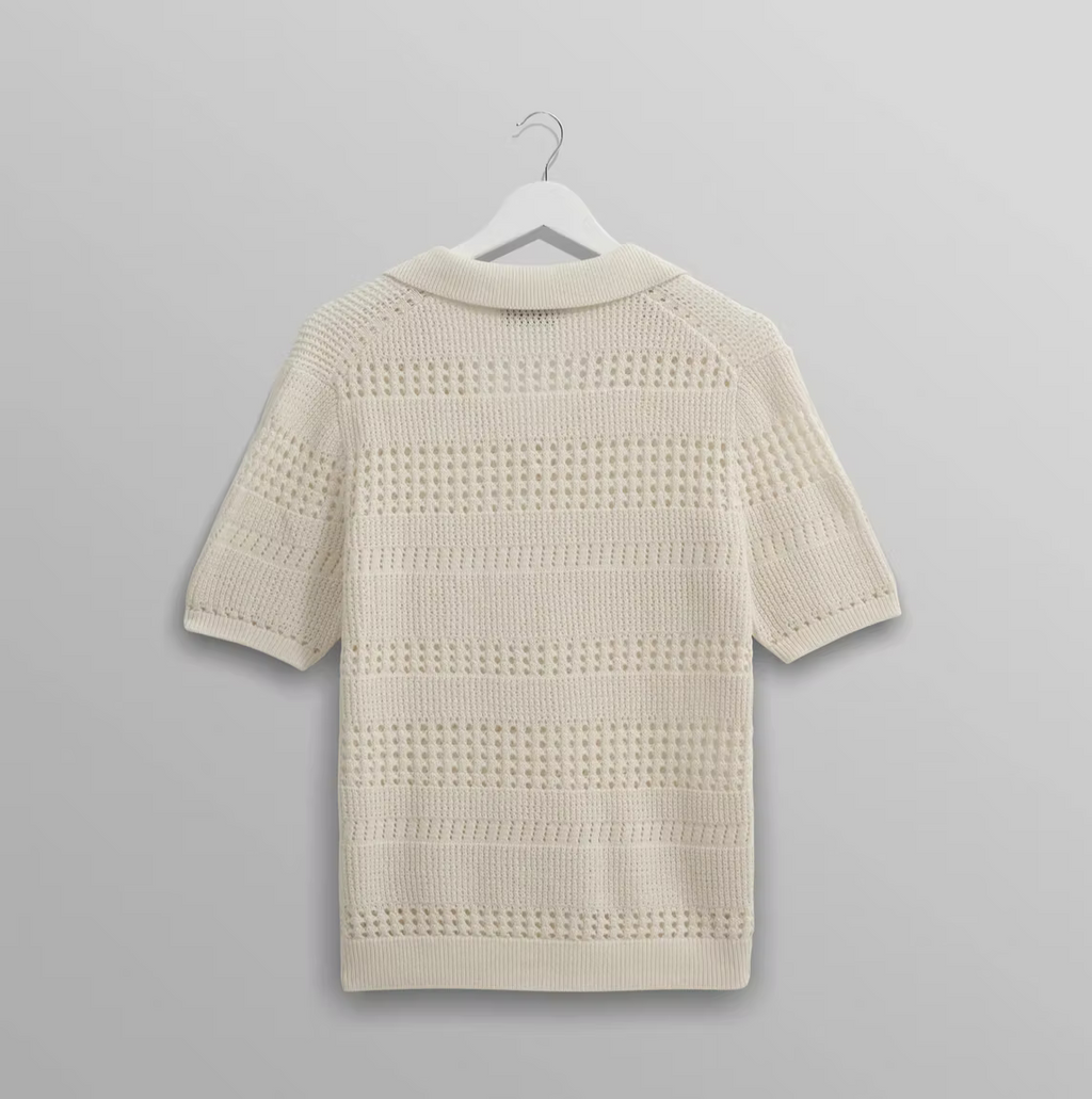 Wax London Seina Polo - Stripe Open Knit