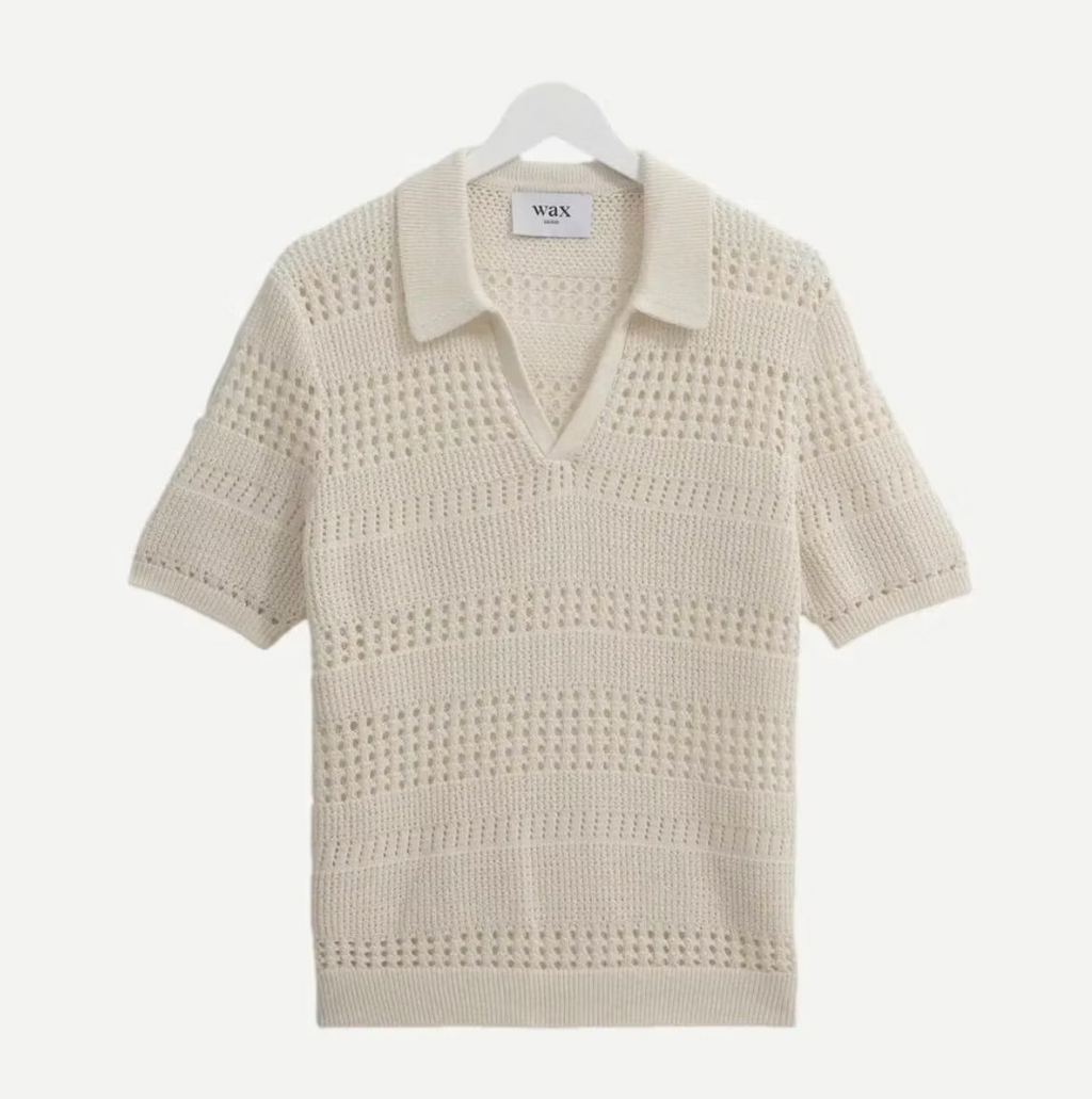 Wax London Seina Polo - Stripe Open Knit
