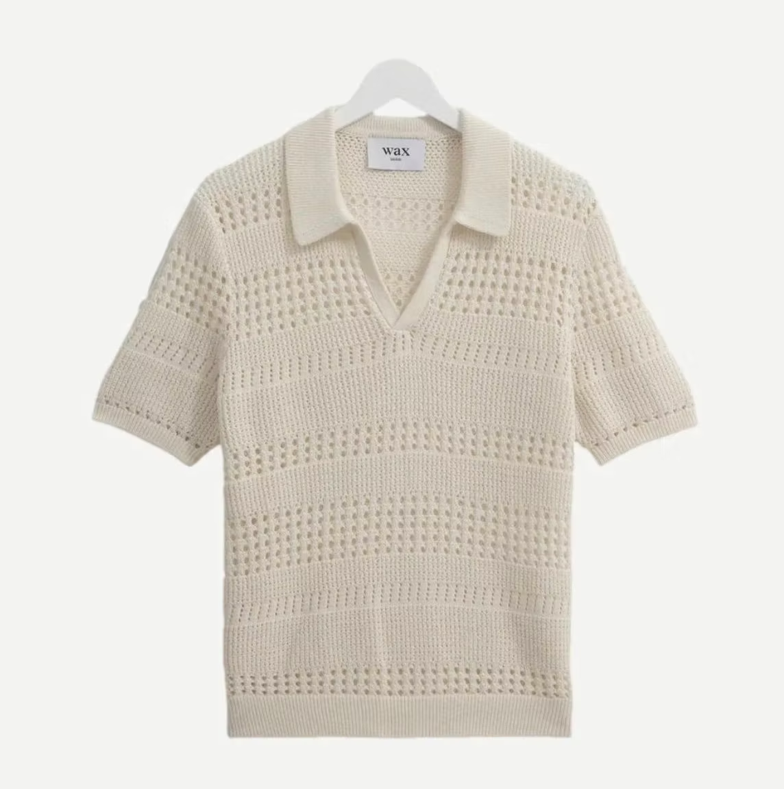 Wax London Seina Polo - Stripe Open Knit