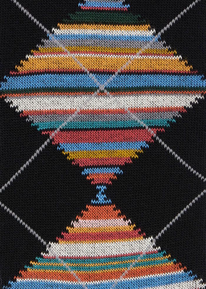Paul Smith Black 'Signature Stripe' Argyle Socks