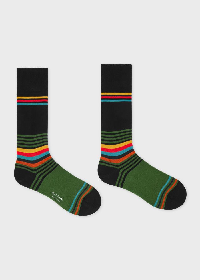 Paul Smith Black 'Artist Stripe' Sock Lorenzo