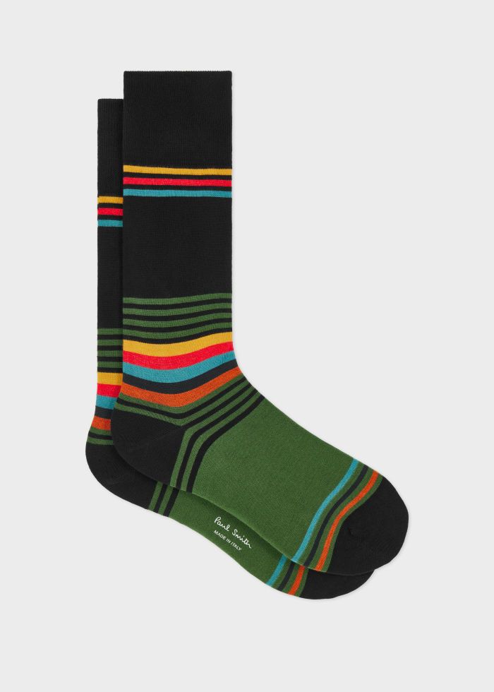 Paul Smith Black 'Artist Stripe' Sock Lorenzo