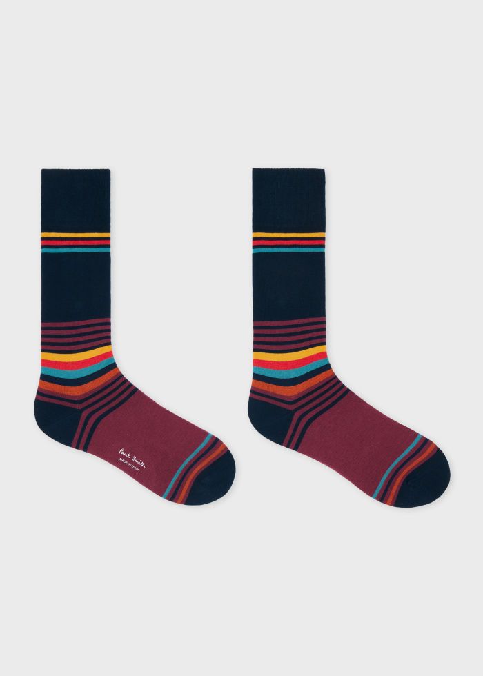 Paul Smith Navy 'Artist Stripe' Lorenzo Sock
