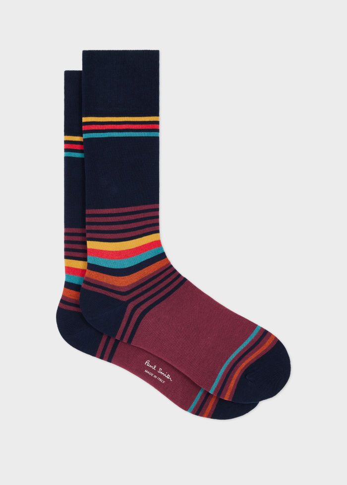Paul Smith Navy 'Artist Stripe' Lorenzo Sock