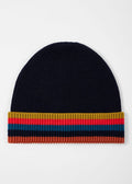 Paul Smith Navy Blue Merino Wool 'Artist Stripe Beanie