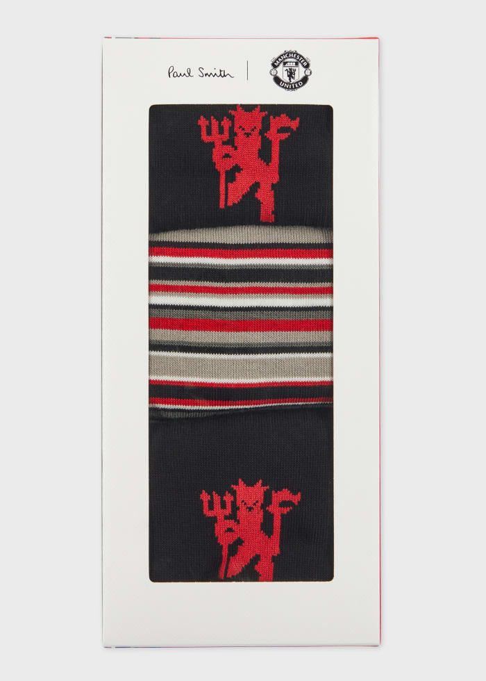 Paul Smith For Manchester United Stripe Lambswool Blend Scarf