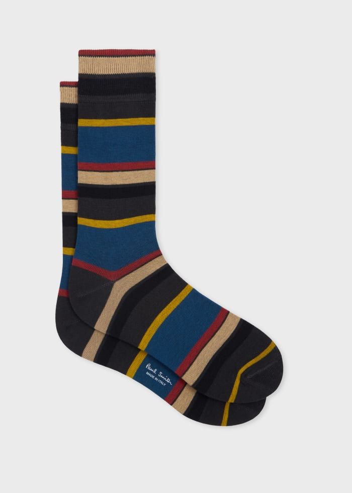 Paul Smith Men's Sock PS Stripe Petrol Blue