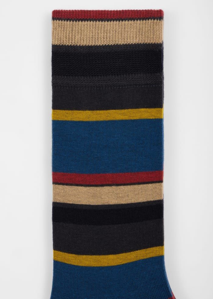 Paul Smith Men's Sock PS Stripe Petrol Blue