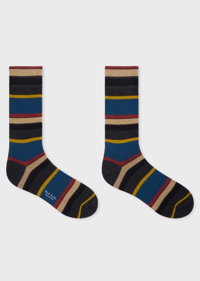 Paul Smith Men's Sock PS Stripe Petrol Blue