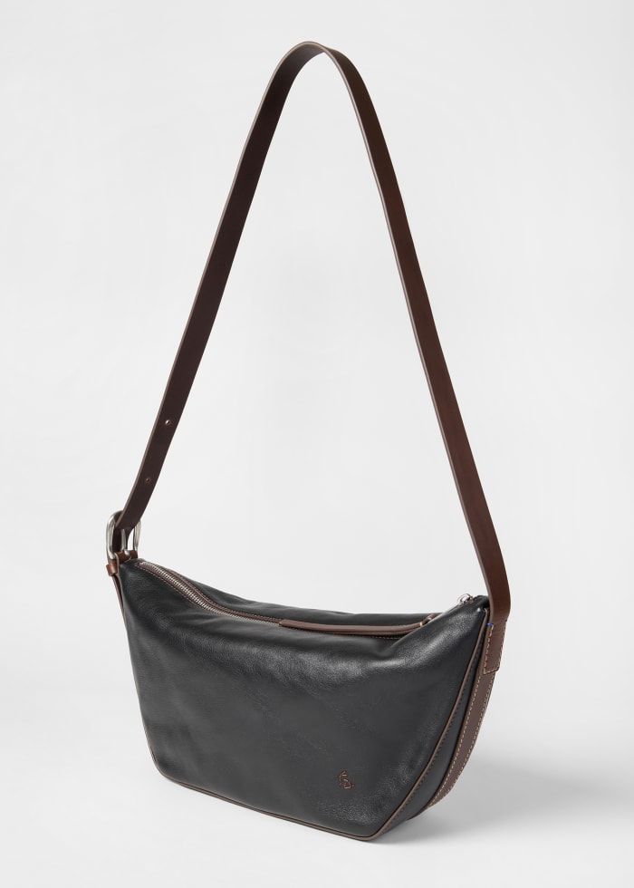 Paul Smith Black Leather Sling Crossbody Bag