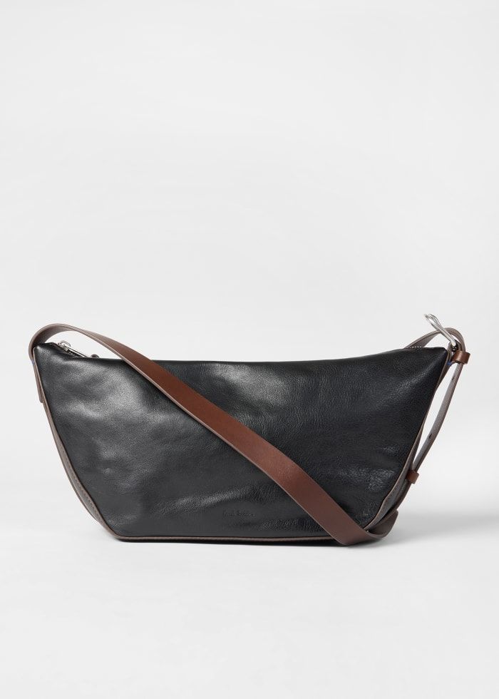 Paul Smith Black Leather Sling Crossbody Bag