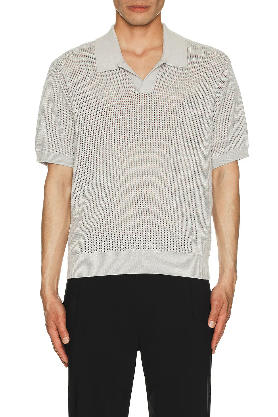 Frame Open Weave Polo Sweater