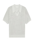 Frame Open Weave Polo Sweater