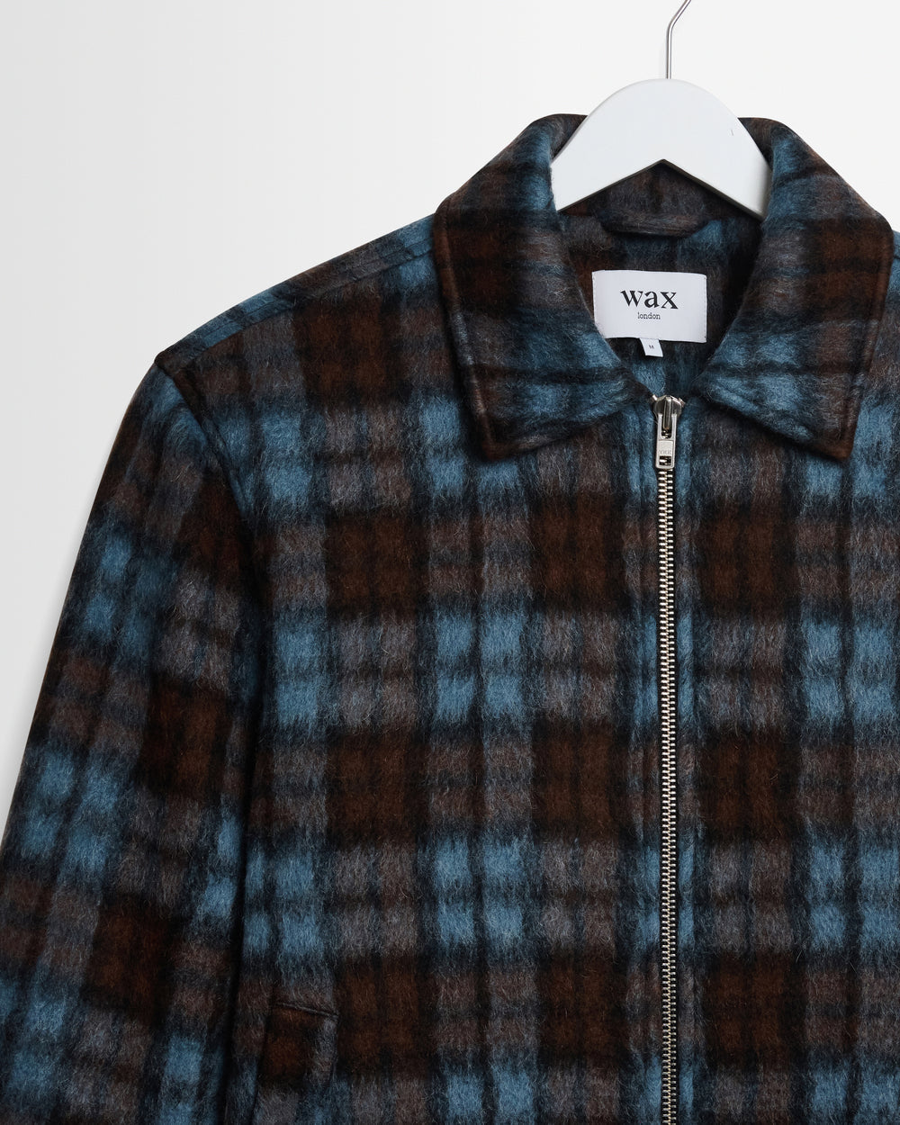Wax London Heath Jacket Blue and Brown Mohair Check