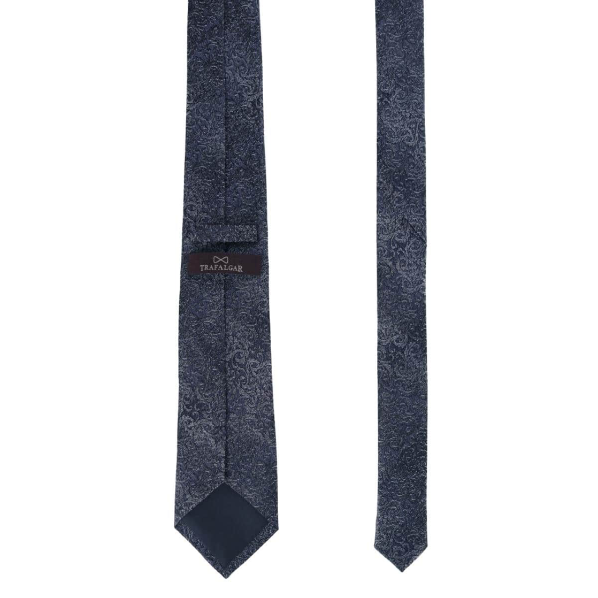 Trafalgar Esteban Scrolling Vines Tone on Tone Patterned Silk Necktie