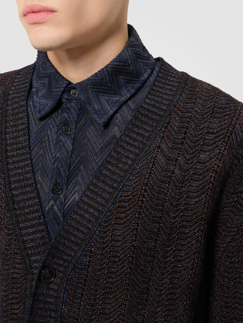 Missoni Wool and viscose-blend cardigan with Greek key motif