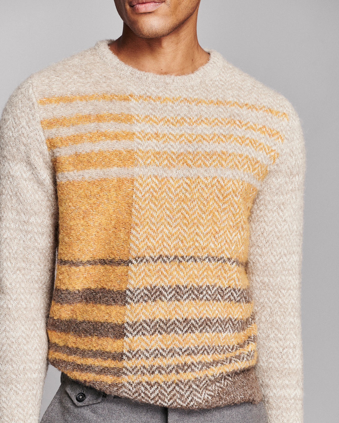 Billy Reid Boucle Archive Plaid Crew