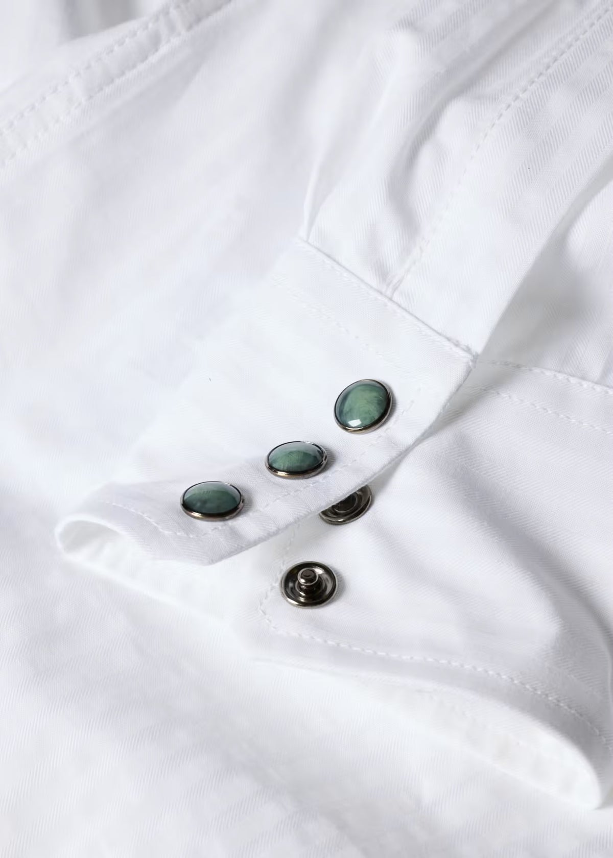 Paul Smith White Twill-Stripe Western Shirt