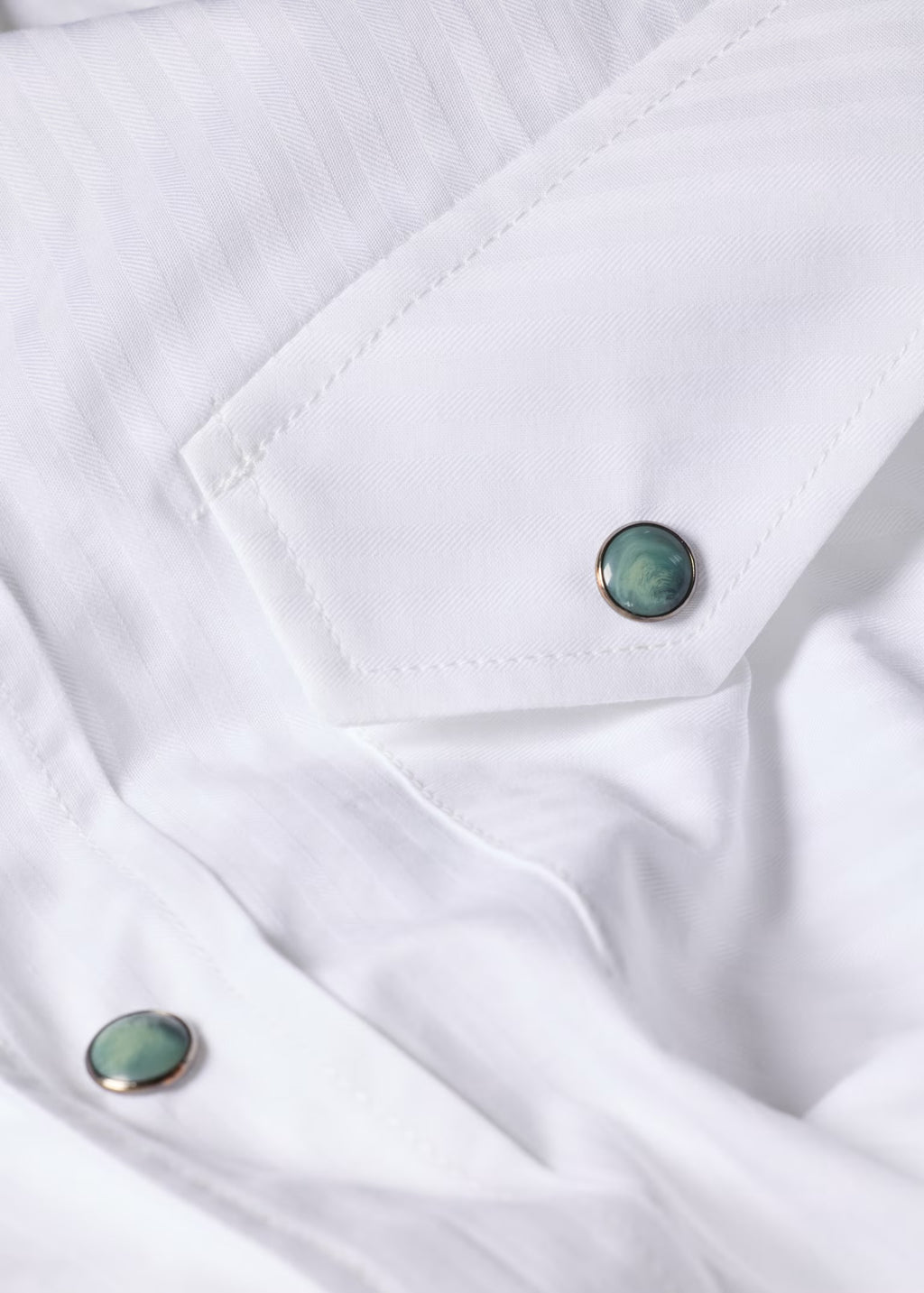 Paul Smith White Twill-Stripe Western Shirt