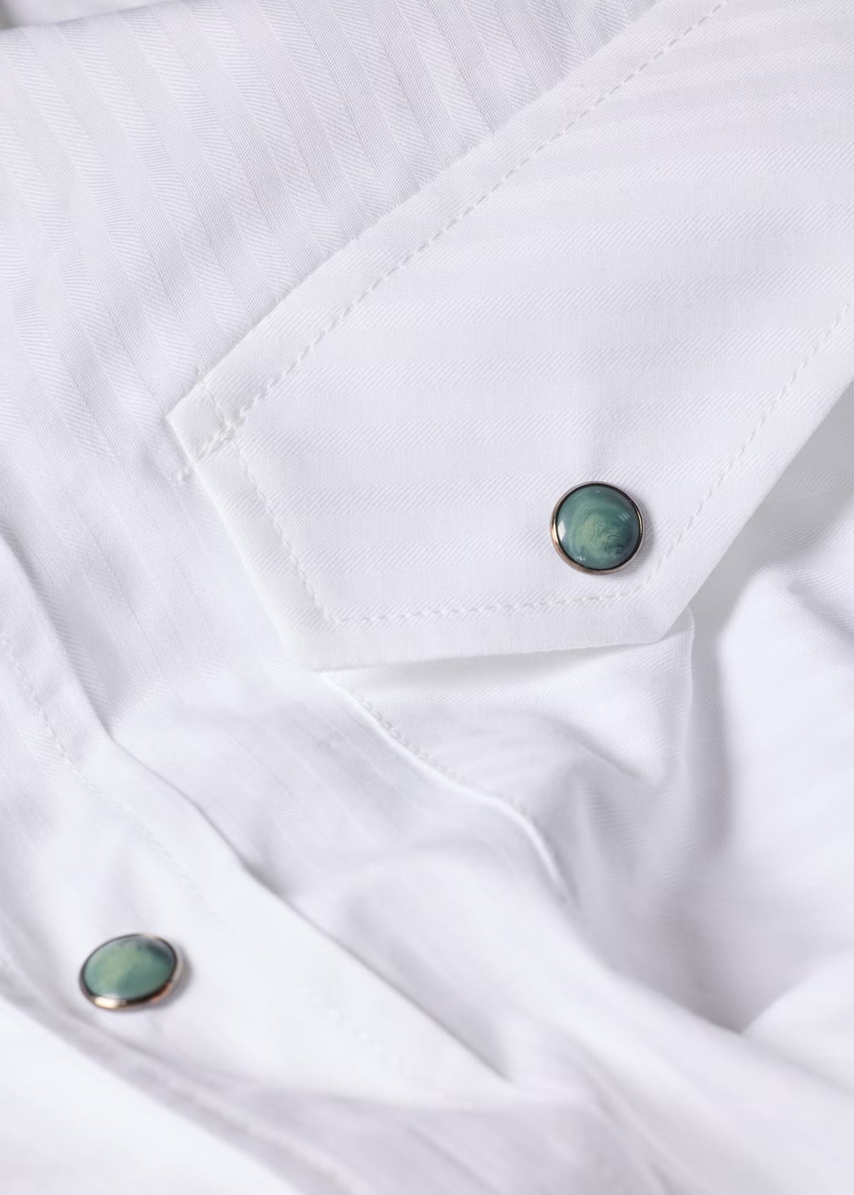 Paul Smith White Twill-Stripe Western Shirt