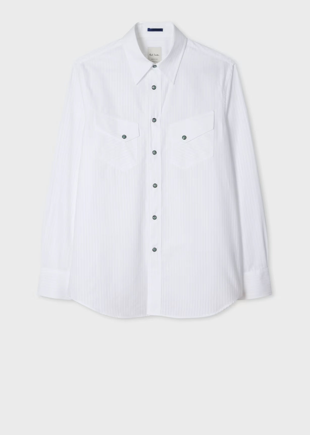 Paul Smith White Twill-Stripe Western Shirt