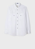 Paul Smith White Twill-Stripe Western Shirt