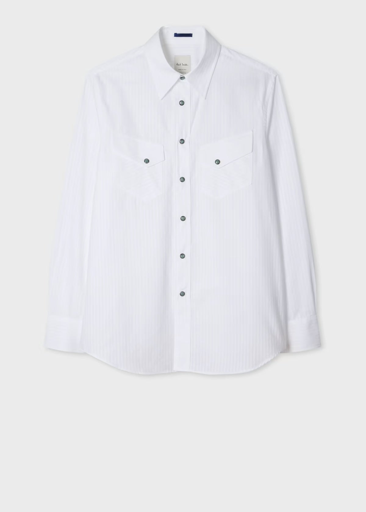 Paul Smith White Twill-Stripe Western Shirt