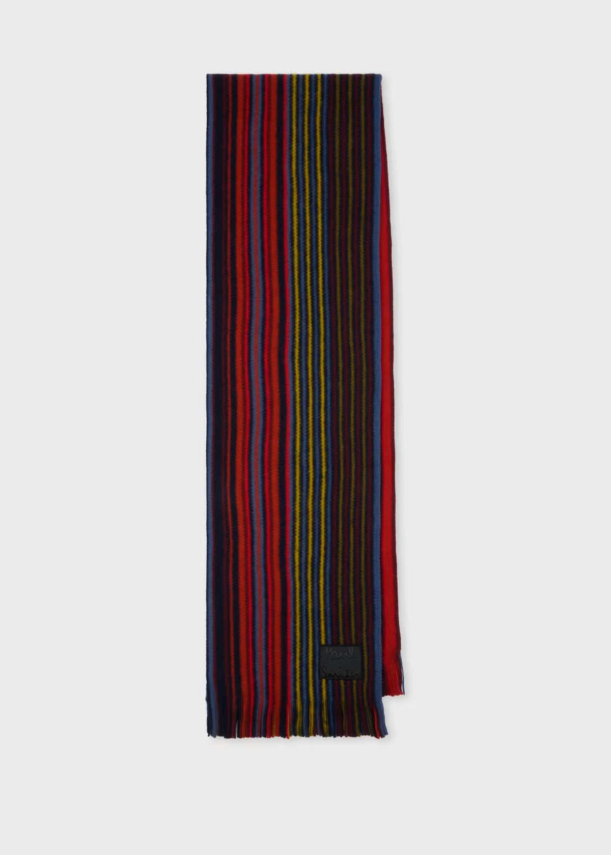 Paul Smith Red Wool Double Side Stripe Scarf