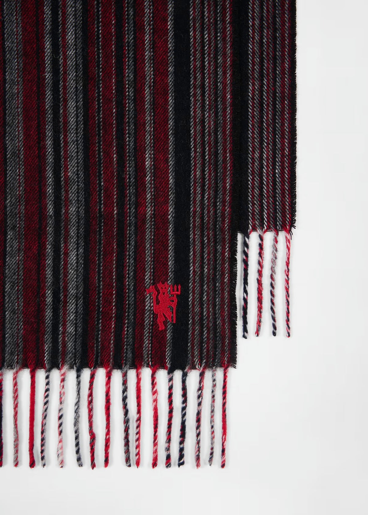 Paul Smith For Manchester United Stripe Lambswool Blend Scarf