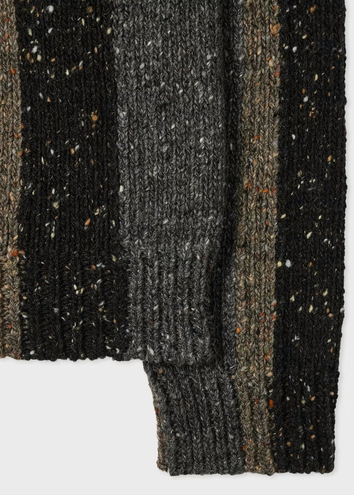 Paul Smith Black and Grey Flecked Stripe Polka Dot Wool Sweater