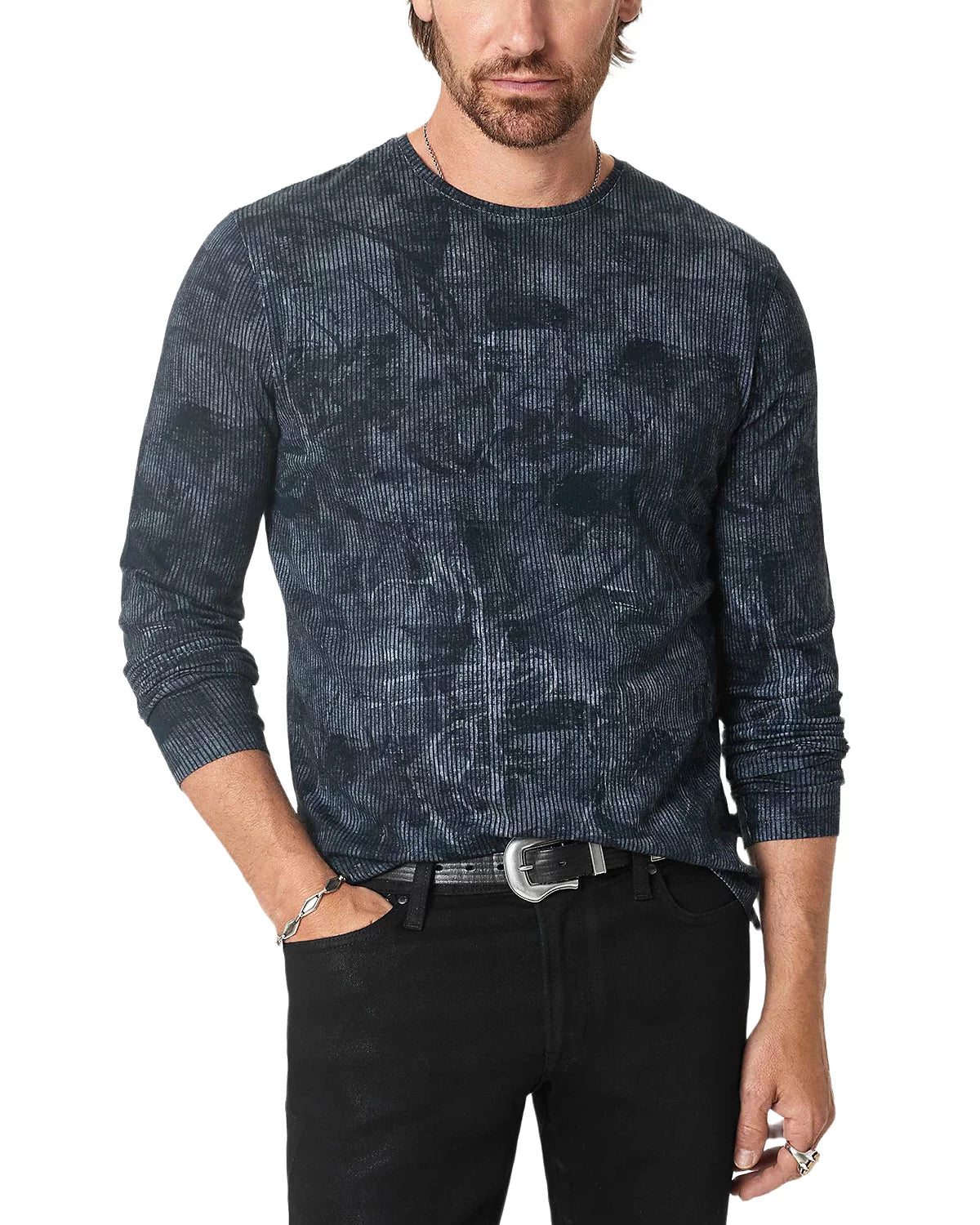 John Varvatos Parson LS Printed Texturecrew