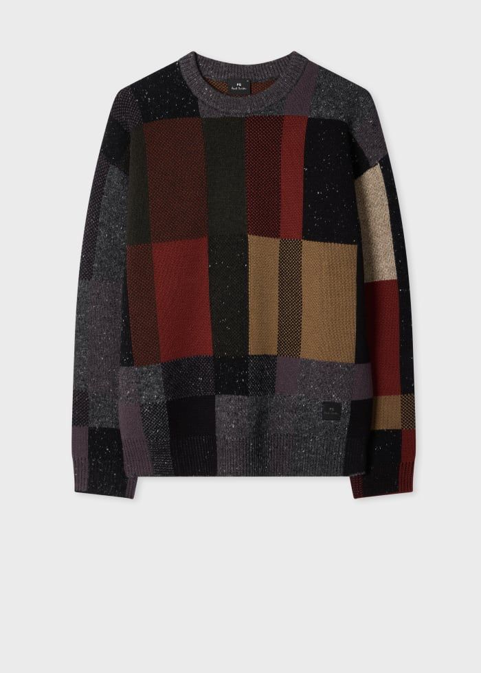 Paul Smith Mens Sweater Crew Neck Black Melange