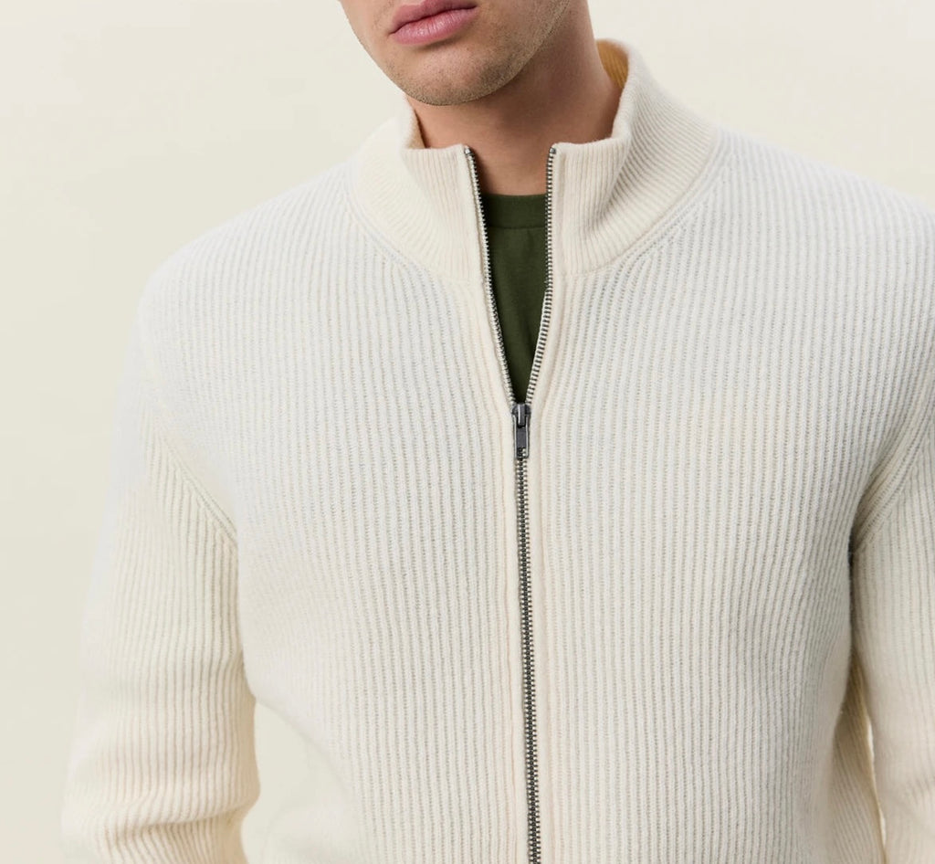 Les Deux Wool Rib Zipper Knit