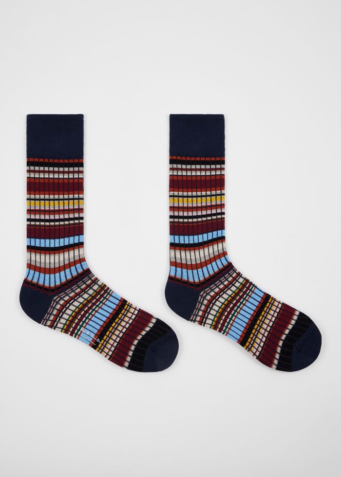 Paul Smith Signature Ribbed Sock Navy