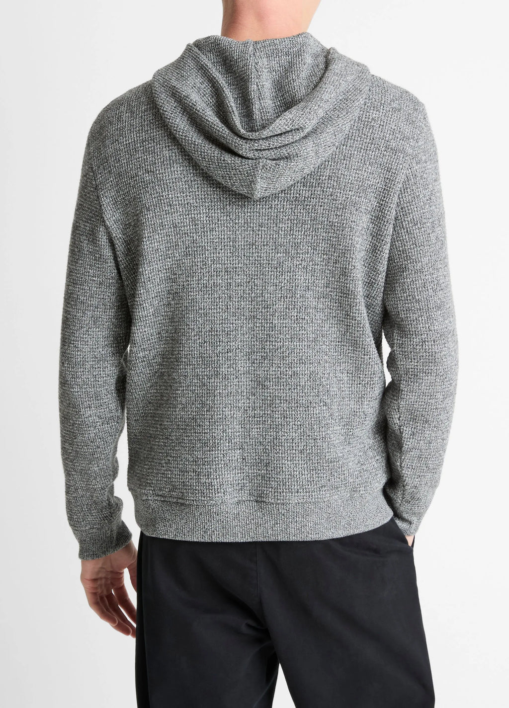 Vince Brushed Waffle Long Sleeve Pullover Hoodie