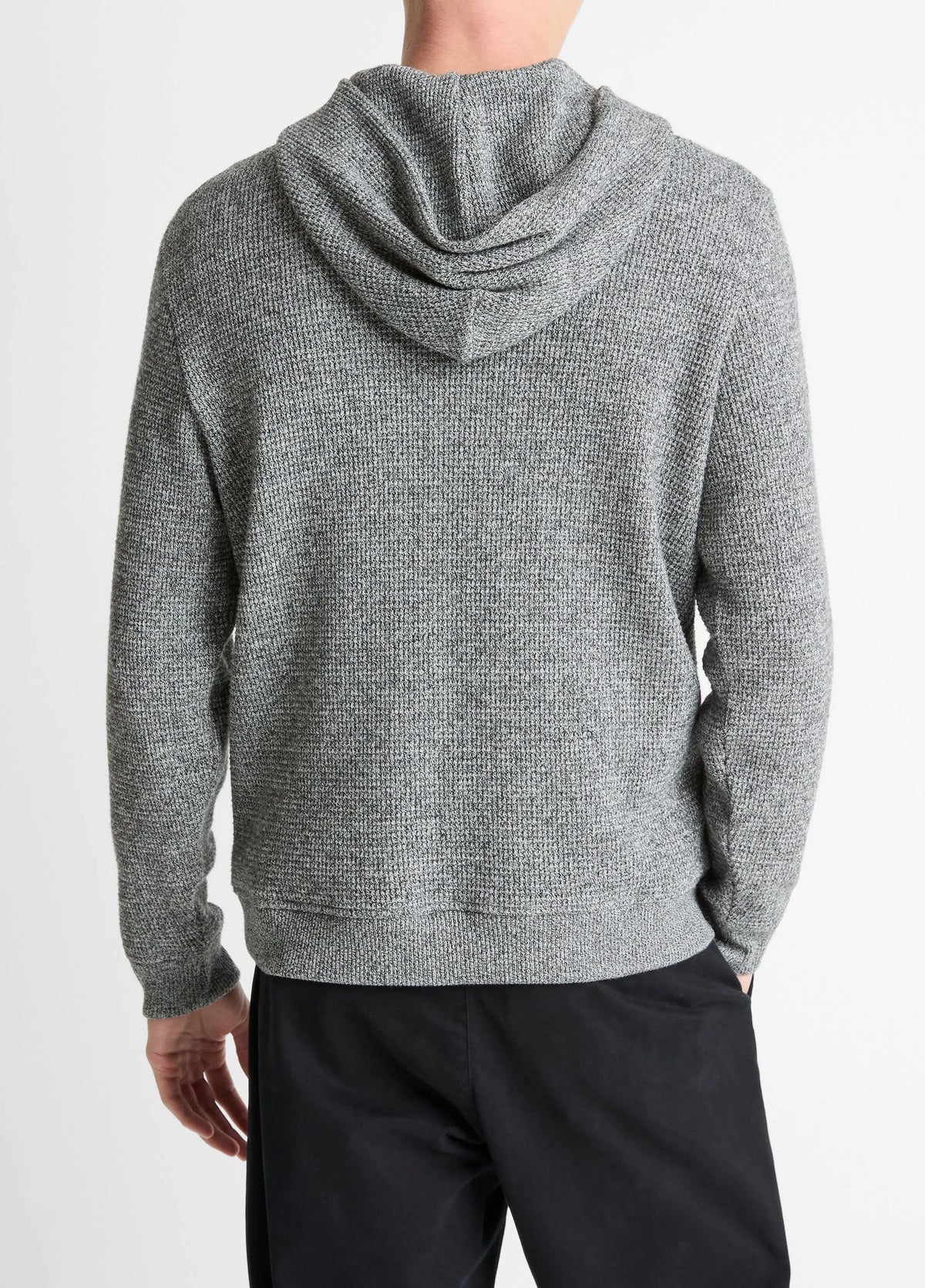 Vince Brushed Waffle Long Sleeve Pullover Hoodie