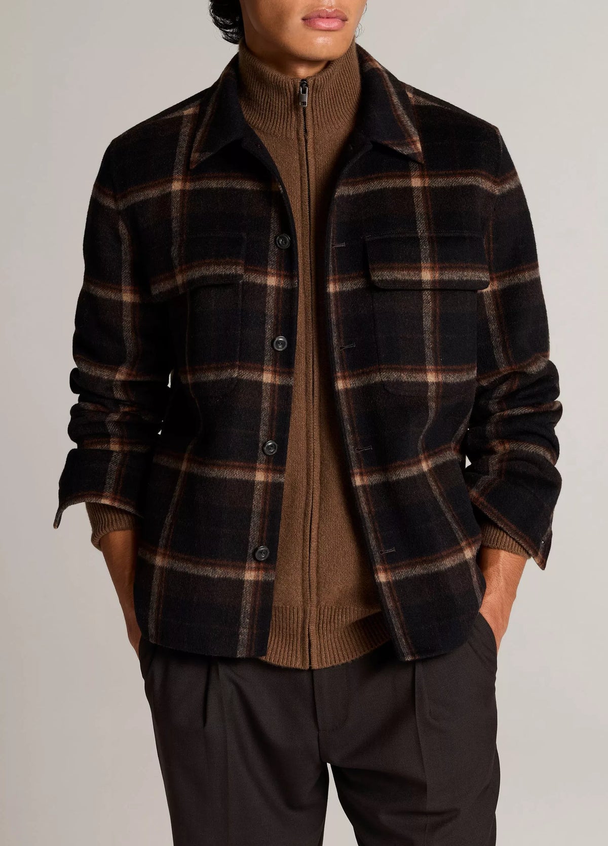Vince Nova Plaid Splitable Shirt jacket