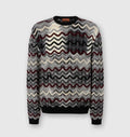 Missoni Crew Neck Sweater With Geometric Zigzag Pattern