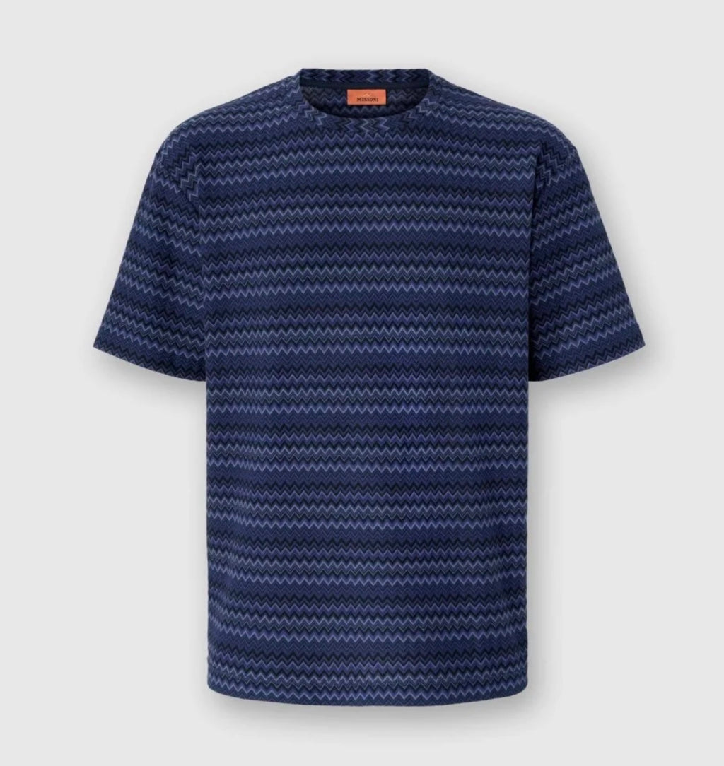 Missoni Crew Neck T-Shirt With Micro Zigzag