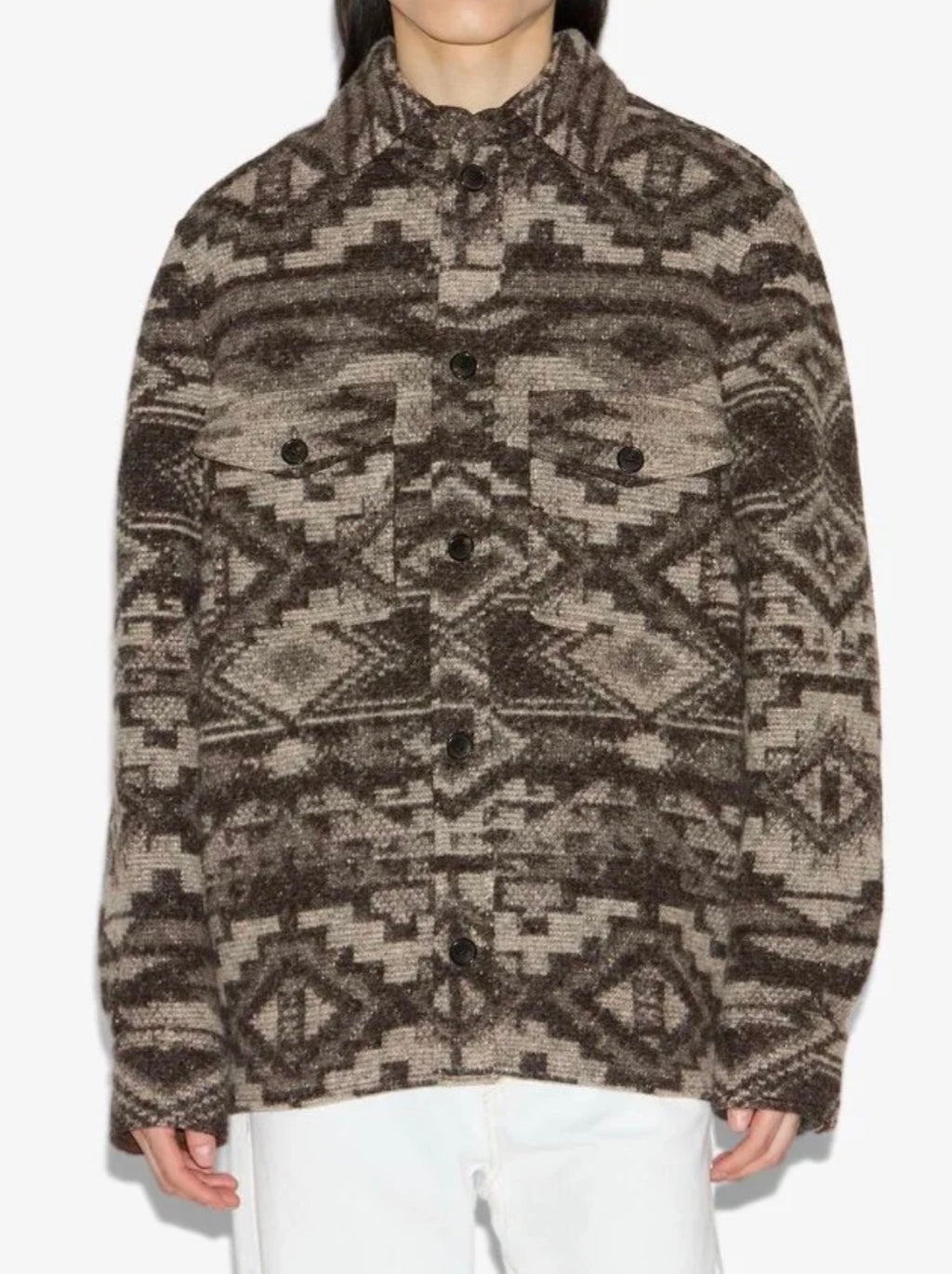 Isabel Marant Kervon Patterned Wool Blend Jacket
