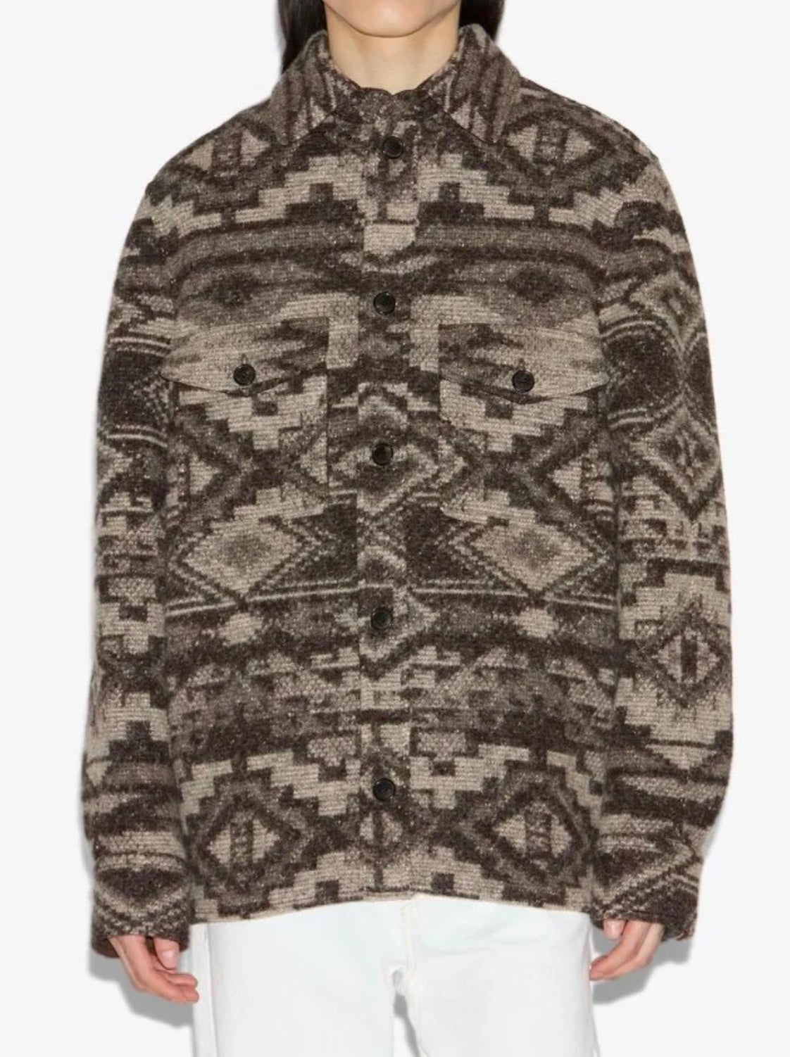 Isabel Marant Kervon Patterned Wool Blend Jacket