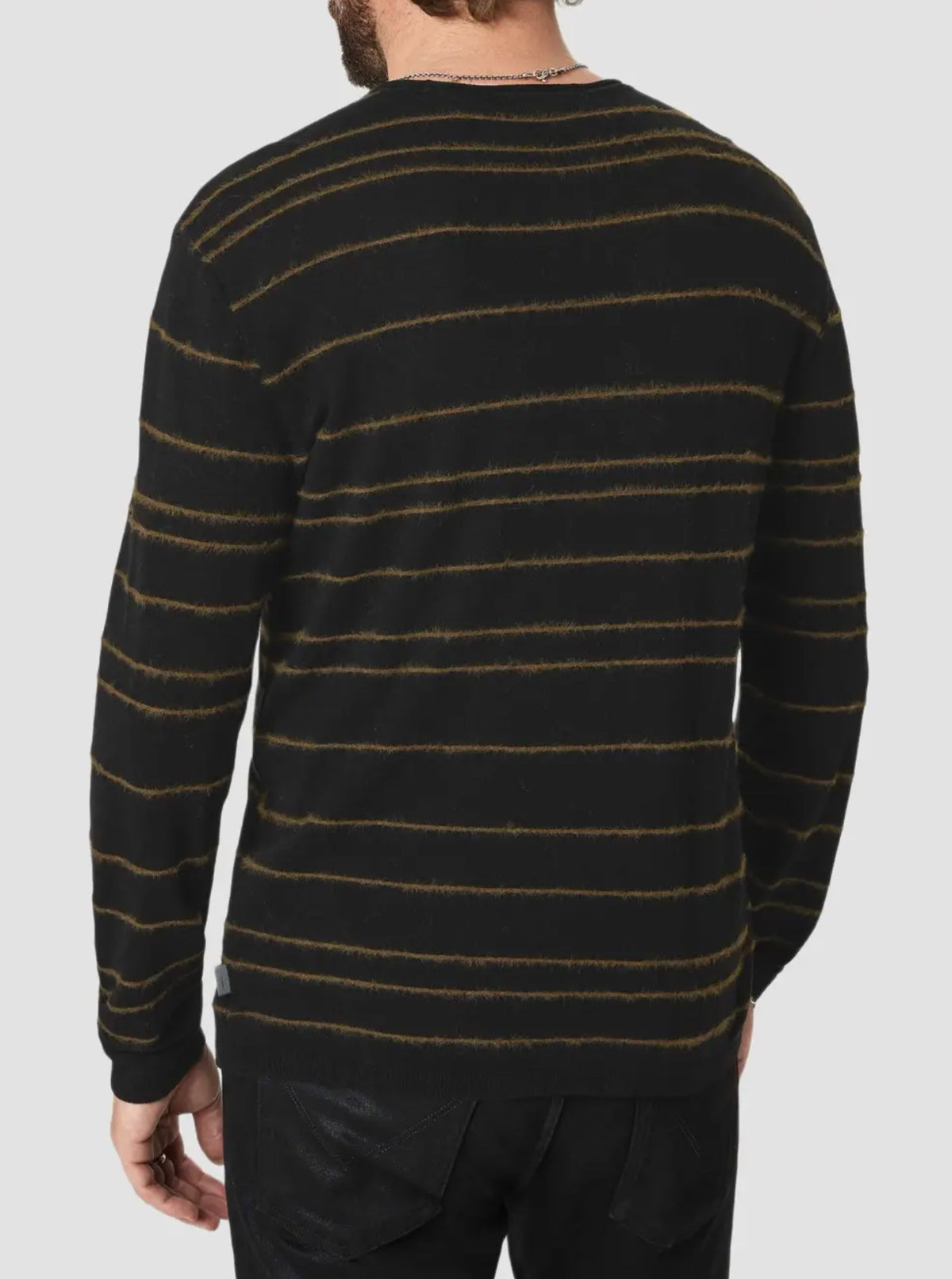 John Varvatos Everly Long Sleeve Texture Stripe Crew