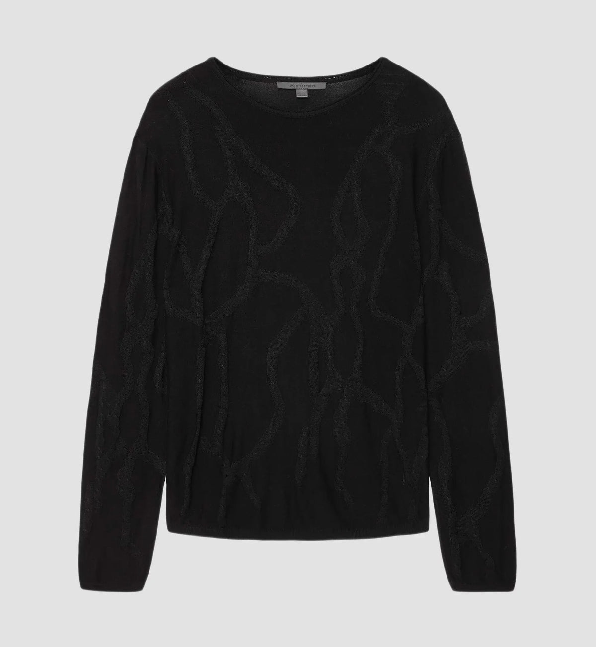 John Varvatos Addison LS Broken Twist Cable Crew