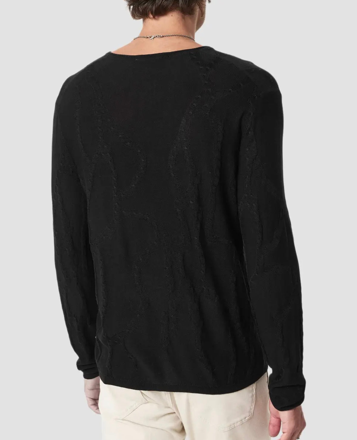 John Varvatos Addison LS Broken Twist Cable Crew