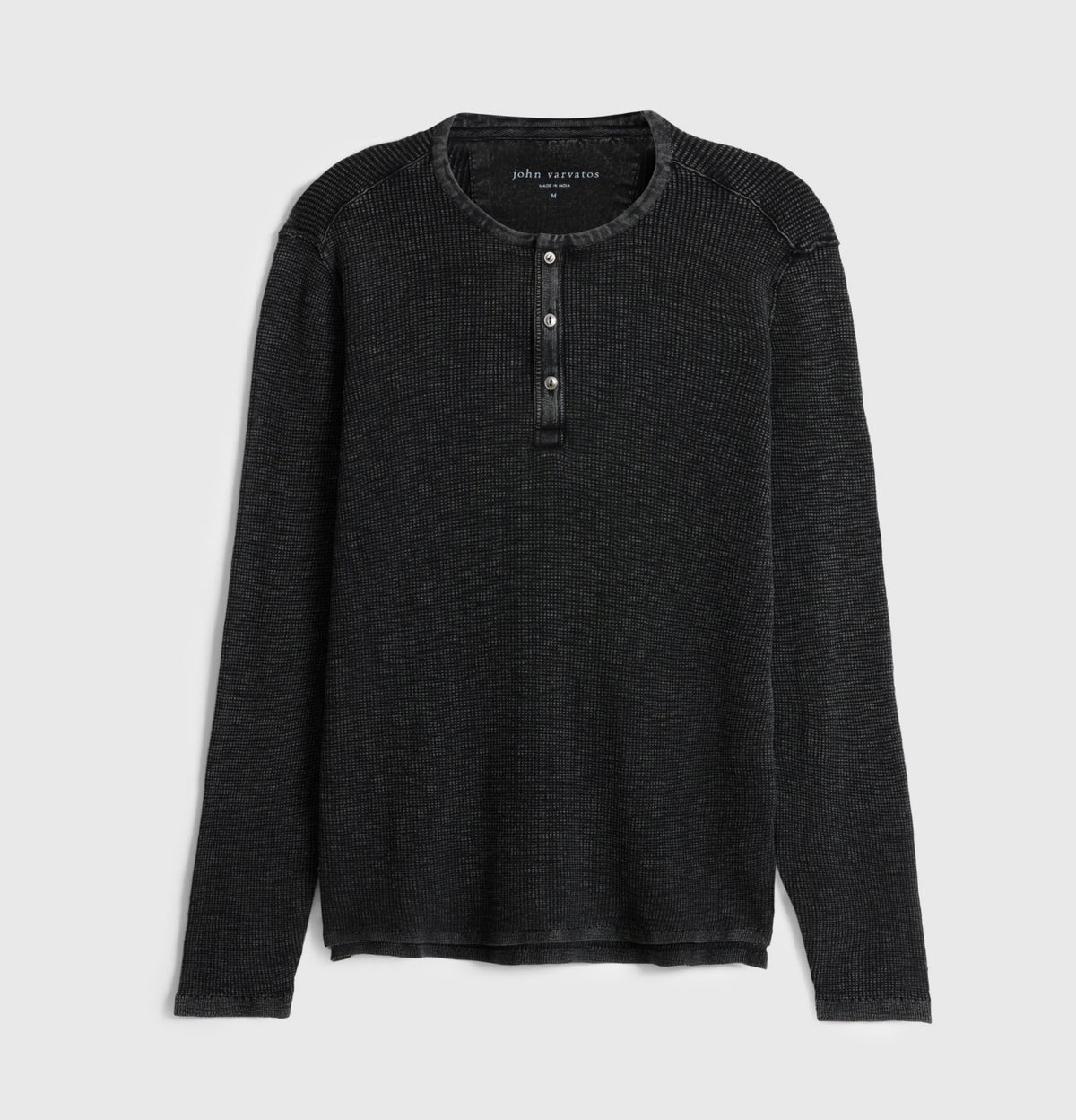 John Varvatos Memphis Waffle Henley In Fadeaway Wash
