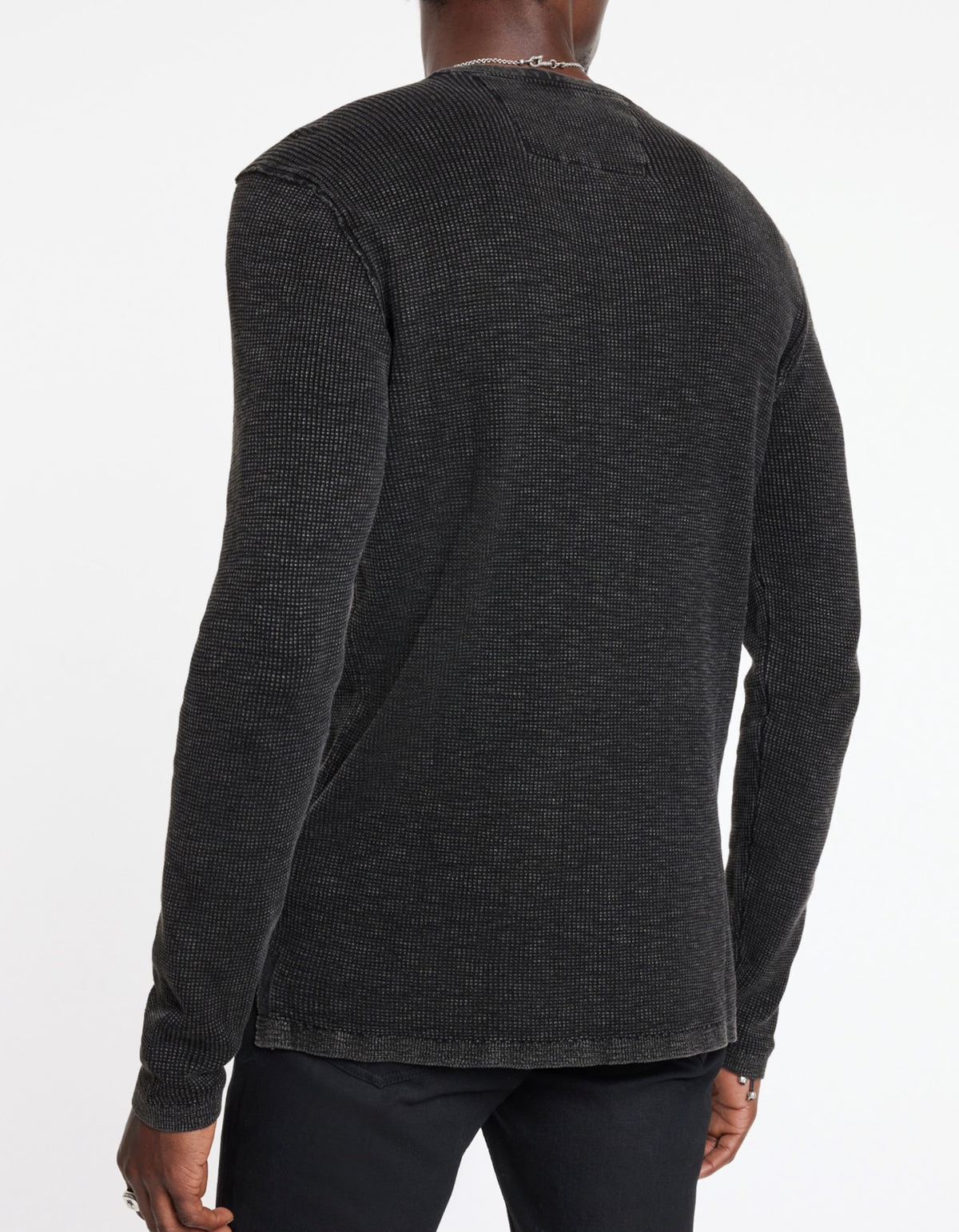 John Varvatos Memphis Waffle Henley In Fadeaway Wash