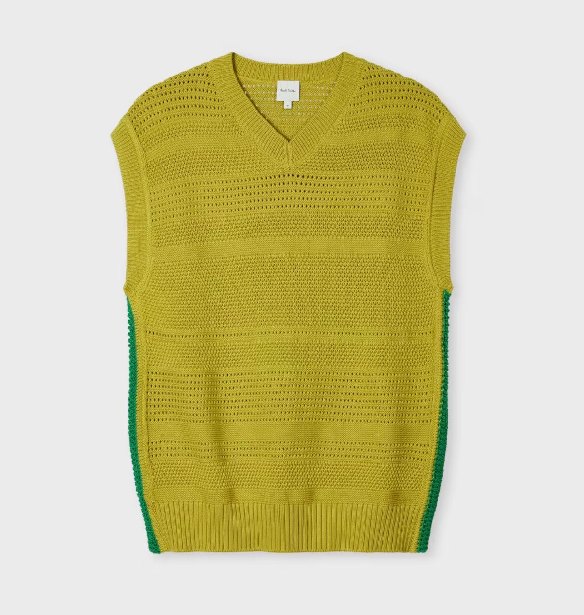 Paul Smith Lime Textured Cotton Knitted Vest