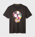 Paul Smith Charcoal Grey Fabric Skull Print T-Shirt